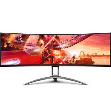 Монітор TFT 49" AOC, VA, 5120x1440, 165Гц, вигн., HDMIx3, DP, USB-C, USB-hub, HAS, кол, чорний (AG493UCX2) [400513]