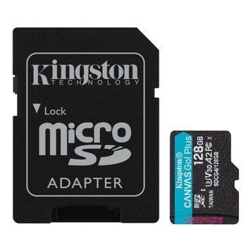Карта пам`яті MicroSDXC 128GB UHS-I/U3 Class 10 Kingston Canvas Go! Plus R200/W200MB/s + SD-адаптер (SDCG4/128GB) [607002]