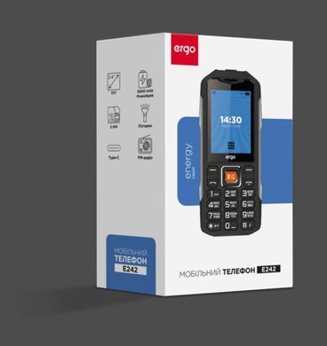Мобiльний телефон Ergo E242 Dual Sim Black (E242 Black) [618143]