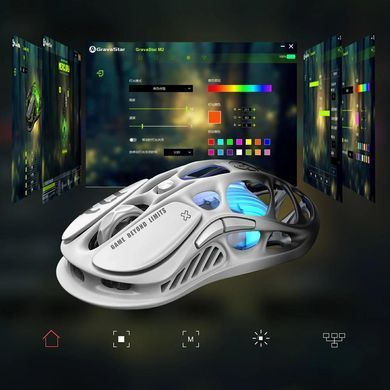 Миша GravaStar Mercury M1 Pro, BT/WL/USB-A, RGB, чорно-білий (GRAVASTARM1PRO_GBLK) [106612]