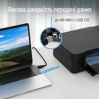 Кабель ColorWay USB - USB Type-B V 2.0 (M/M), 3 м, Black (CW-CBUB073-BK) [613617]