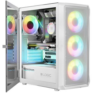 Корпус LogicConcept PORTOS MESH+GLASS ARGB fans 4x120mm WHITE без БЖ ATX (AT-PORTOS-20-0000000-0002) [402970]