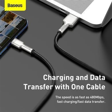Кабель Baseus Cafule Series Metal Data Cable USB to Type-C 66W 0.25m Black (CAKF000001) [802252]
