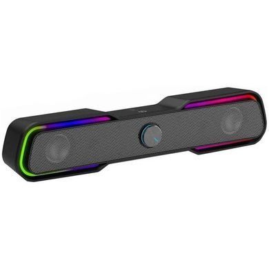 Акустична система 2.0 HP, 3,5мм + USB, 6Вт, Sound Bar LED RGB (DHE-6002) [404763]
