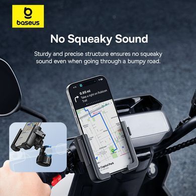 Велотримач для телефона Baseus GoTrip Series Bike Phone Mount Cluster Black (C40572301111-00) [806560]