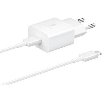 Зарядний пристрій мережевий Samsung 15Вт USB-С, кабель USB-C > USB-C, 1м, білий (EP-T1510XWEGEU) [108453]
