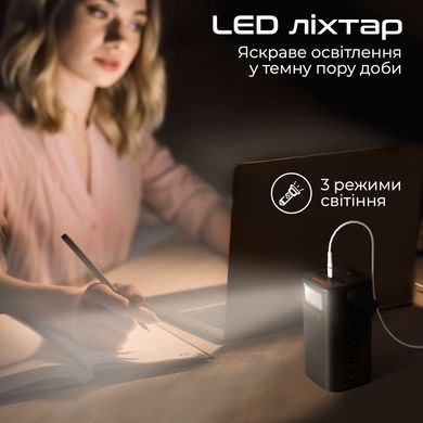 Універсальна мобільна батарея Techno 80000mAh PD 65W QC 3.0 Black (powerbank-80) [603513]