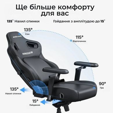 Крісло для геймерів Anda Seat Kaiser 4 V2 Size XL PVC Dark Gray Fabric (AD12YDDC-XLL-20-GB-CF-03) [620247]