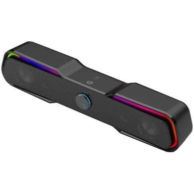 Акустична система 2.0 HP, 3,5мм + USB, 6Вт, Sound Bar LED RGB (DHE-6002) [404763]