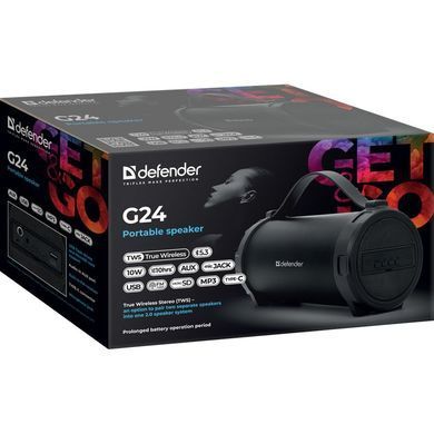 Акустична система 1.0 Defender G24 10W, BT/TF/USB/AUX/1500мАч (65124) [405258]