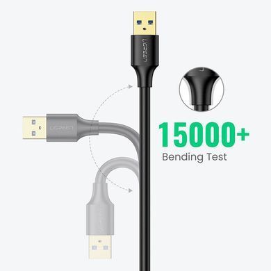 Кабель продовжувач USB 3.0 AM-AF, 3м, Connector gold-plated Чорний, US129 Ugreen (30127) [404056]