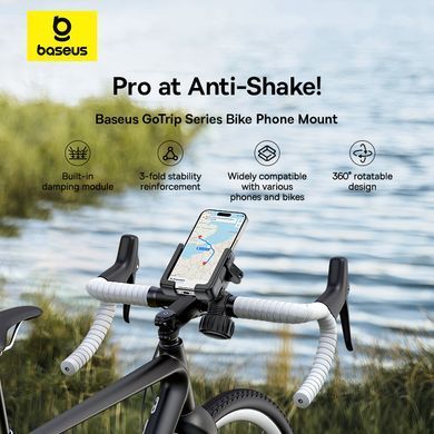 Велотримач для телефона Baseus GoTrip Series Bike Phone Mount Cluster Black (C40572301111-00) [806560]