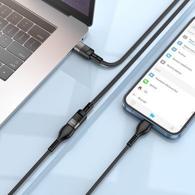 Кабель подовжувач HOCO U107 Type-C Male to Type-C Female USB2.0 extension cable(L=1.2m) Black (6931474789990) [802612]