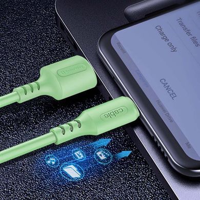 Кабель ColorWay USB - Lightning (M/M), soft silicone, 2.4 А, 1 м, Green (CW-CBUL042-GR) [603842]
