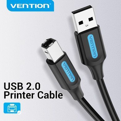 Кабель USB 2.0 AM-BM, 3.0 м, 480Mbps Printer PVC чорний Vention (COQBI) [404566]