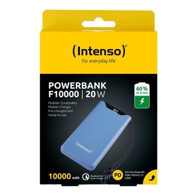 Портативний зарядний пристрій USB 10000MAH QC3.0 BLUE F10000 INTENSO (7332035) [503427]