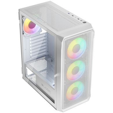 Корпус LogicConcept PORTOS MESH+GLASS ARGB fans 4x120mm WHITE без БЖ ATX (AT-PORTOS-20-0000000-0002) [402970]