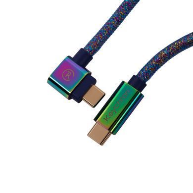 Кабель USB-A/USB-C > USB-C заряджання/синхронізації Keychron, 1.08м, Type-C, Premium Coiled Aviator, синій (CAB8_KEYCHRON) [108589]