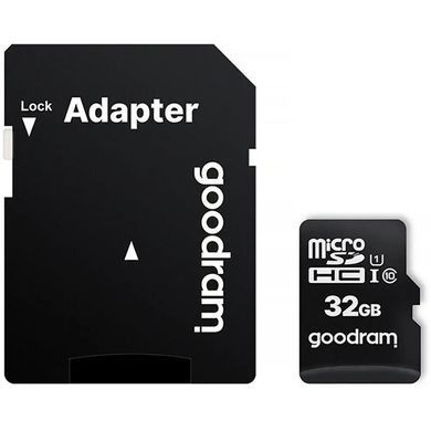 Карта пам`ятi MicroSDHC 32GB UHS-I Class 10 Goodram + SD-adapter (M1AA-0320R12) [606929]