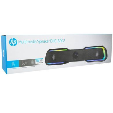 Акустична система 2.0 HP, 3,5мм + USB, 6Вт, Sound Bar LED RGB (DHE-6002) [404763]