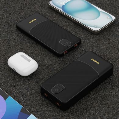 УМБ Dudao 10000mAh K10 12W 2xUSB-A,USB-C (IN) Black (6977196682164) [405053]