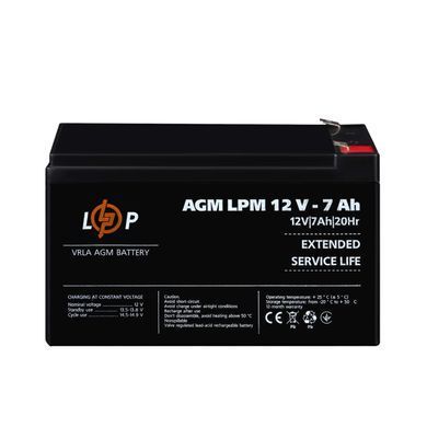 Акумулятор AGM LPM 12V - 7 Ah (LP3862) [900214]