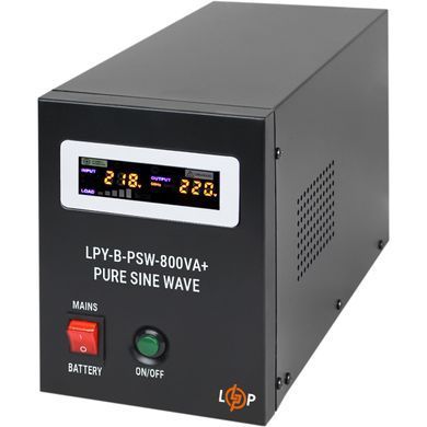 Джерело безперебійного живлення LogicPower LPY-B-PSW-800VA+ (560Вт)5A/15A, з правильною синусоїдою 12V (LP4150) [610723]