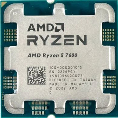 Процесор AMD Ryzen 5 6C/12T 7600 (3.8/5.1GHz Boost,38MB,65W,AM5,Wraith Stealth cooler) box (100-100001015BOX) [405210]