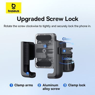 Велотримач для телефона Baseus GoTrip Series Bike Phone Mount Cluster Black (C40572301111-00) [806560]