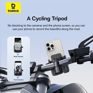 Велотримач для телефона Baseus GoTrip Series Bike Phone Mount Cluster Black (C40572301111-00) [806560]