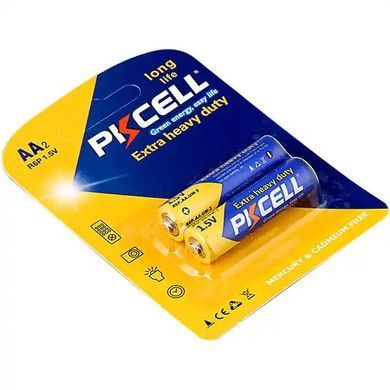 Батарейка AA/LR6, 1.5V, Extra heavy duty, PKCELL, 2pc/card (R6P-2B) [404818]