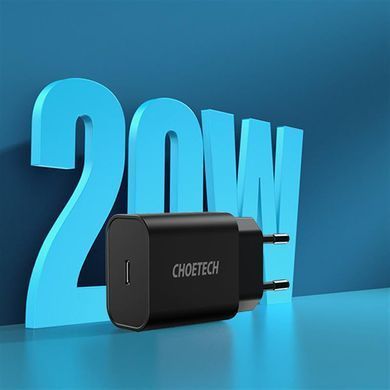 Мережевий зарядний пристрій Choetech (1USBх3A) Type-C PD20W Charger Black (Q5004-EU) [613600]