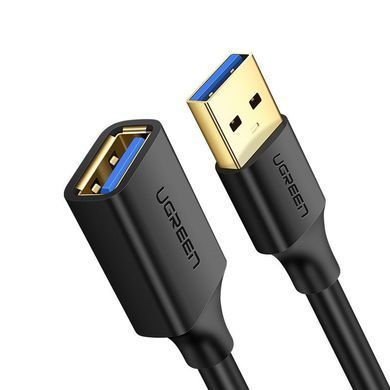 Кабель продовжувач USB 3.0 AM-AF, 3м, Connector gold-plated Чорний, US129 Ugreen (30127) [404056]