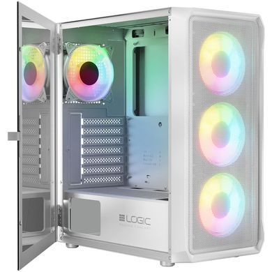 Корпус LogicConcept PORTOS MESH+GLASS ARGB fans 4x120mm WHITE без БЖ ATX (AT-PORTOS-20-0000000-0002) [402970]