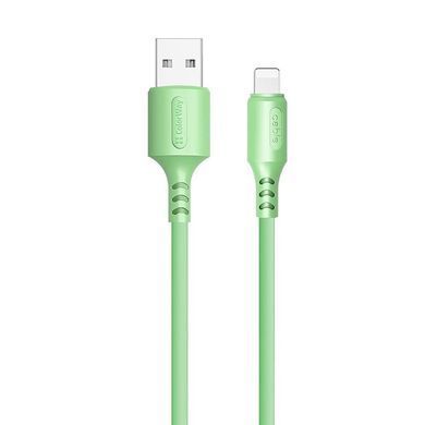 Кабель ColorWay USB - Lightning (M/M), soft silicone, 2.4 А, 1 м, Green (CW-CBUL042-GR) [603842]