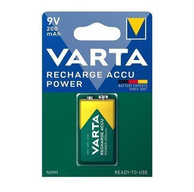 Акумулятор Varta NI-MH Power 6F22((6LR61, MN1604, MX1604, Крона) 9V 200 мА&bull;г, 1 шт. (56722101401) [113376]