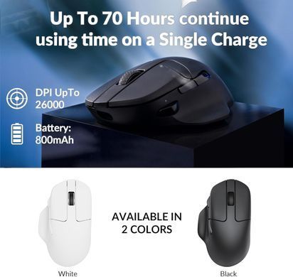 Миша Keychron M7 BT/WL/USB-A/USB-C, білий (M7-A3) [104178]