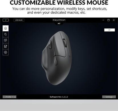 Миша Keychron M7 BT/WL/USB-A/USB-C, білий (M7-A3) [104178]