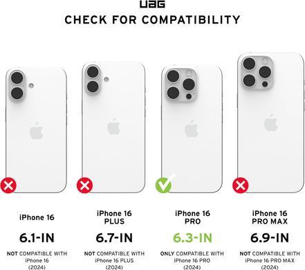 Чохол UAG для iPhone 16 Pro, Plyo Magsafe LE, Black/Clear Ombre (11448011404G) [108338]