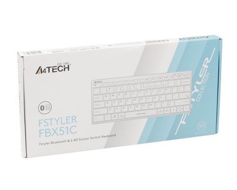 Клавіатура бездротова A4Tech Fstyler FBX51C White (FBX51C (White)) [614772]