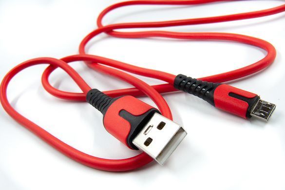 Кабель Dengos USB - micro USB (M/M), 1 м, Red (PLS-M-IND-SOFT-RED) [603832]
