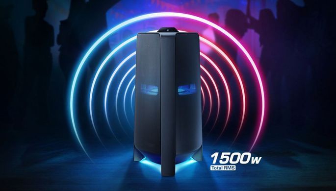 Акустична система Samsung MX-T70 1500Вт, 2.0, BT, USB, 3.5 Mini Jack, IPX5, Party Lights+, SBC, AAC, aptX, чорний (MX-T70/UA) [113274]