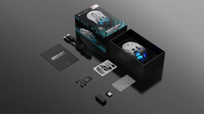Миша GravaStar Mercury M1 Pro, BT/WL/USB-A, RGB, чорно-білий (GRAVASTARM1PRO_GBLK) [106612]
