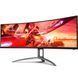 Монітор TFT 49" AOC, VA, 5120x1440, 165Гц, вигн., HDMIx3, DP, USB-C, USB-hub, HAS, кол, чорний (AG493UCX2) [400513], фото 3