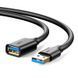 Кабель продовжувач USB 3.0 AM-AF, 3м, Connector gold-plated Чорний, US129 Ugreen (30127) [404056], фото 1