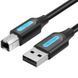 Кабель USB 2.0 AM-BM, 3.0 м, 480Mbps Printer PVC чорний Vention (COQBI) [404566], фото 1