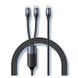 Кабель Usams US-SJ550 U71 USB Type-C - Lightning + USB Type-C (M/M), 100W, 1.2 м, Black (6958444977065) [604084], фото 1