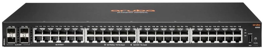 HPE Комутатор Aruba 6000 48G 4SFP Switch, 48xGE, 4xGE SFP, LT Warranty (R8N86A)