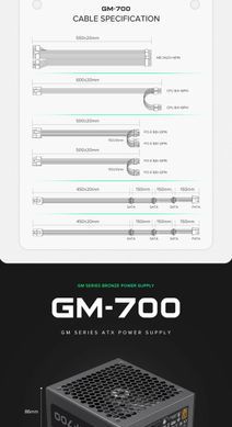 Блок живлення GAMEMAX GM-700 Modular (GM-700 Modular) [303213]