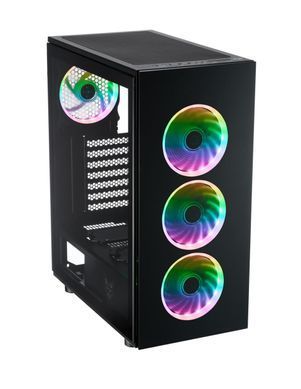 Корпус FSP 2xUSB3.0, fans ARGB F:3x12cm+ARGB R:1x12cm, без БЖ ATX (CMT340) [402918]